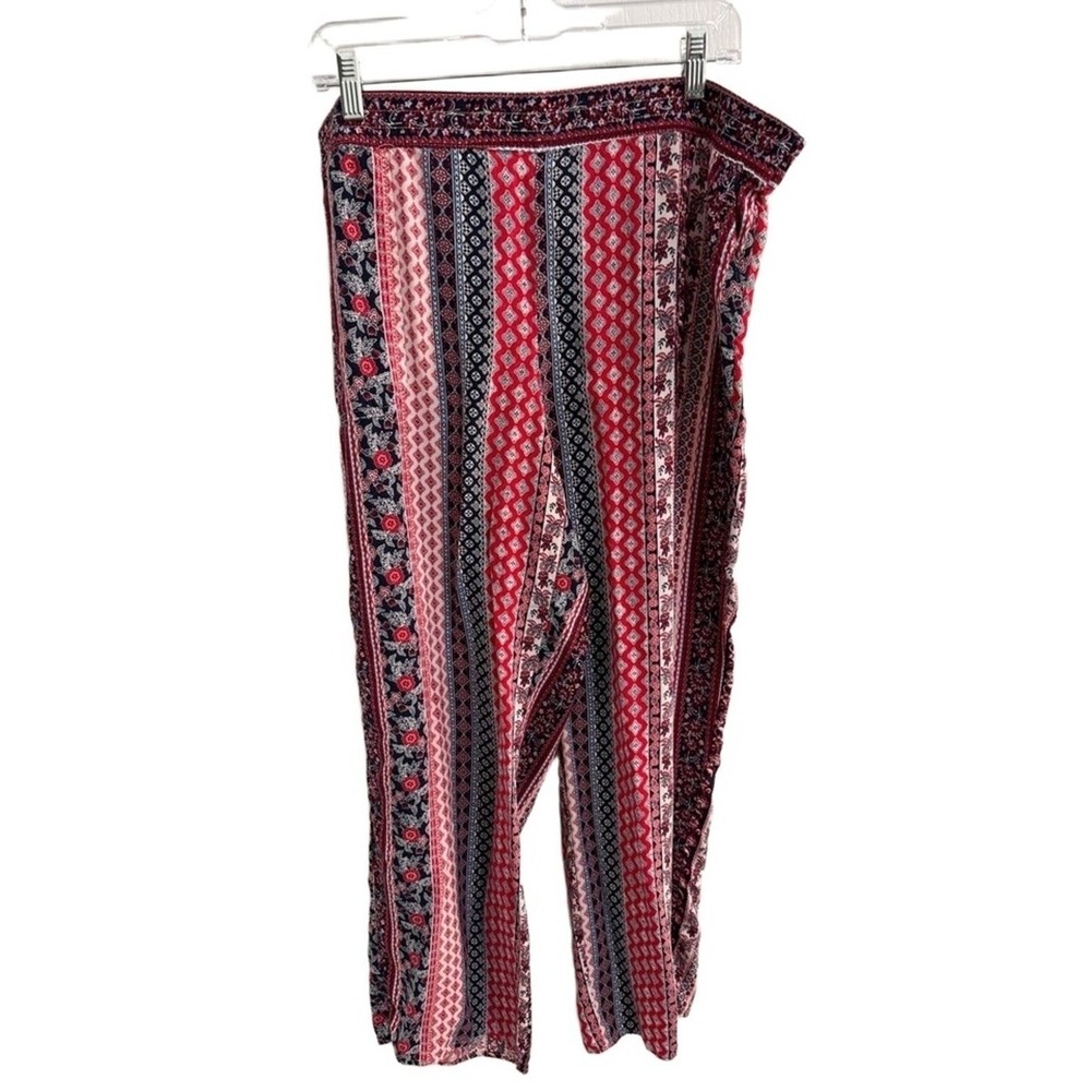 Westport‎ Pants Womans 1X Boho Wide Leg Palazzo Pants Travel Floral Festival